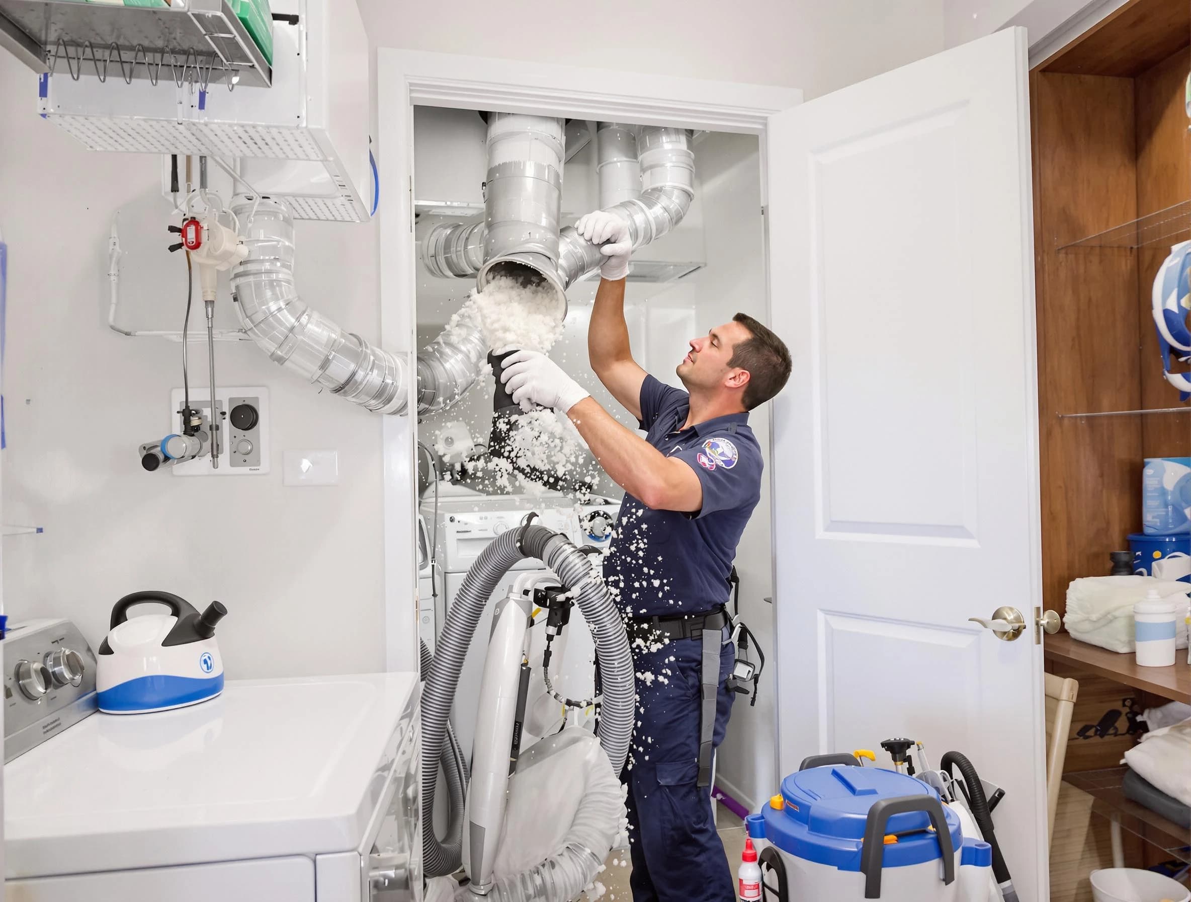 Walpole Dryer Vent Cleaning technician delivering thorough residential dryer vent cleaning service in Walpole