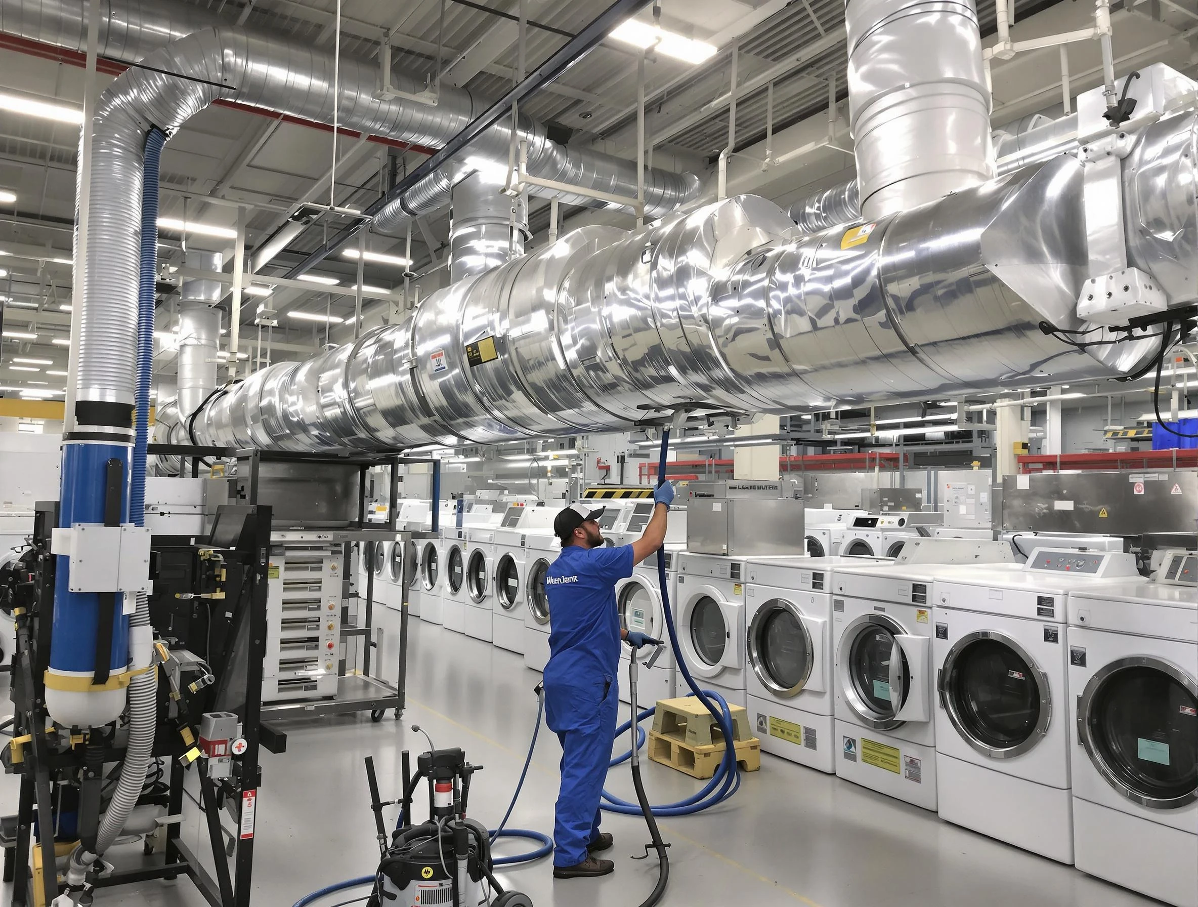 Walpole Dryer Vent Cleaning team performing heavy-duty industrial dryer vent cleaning in Walpole